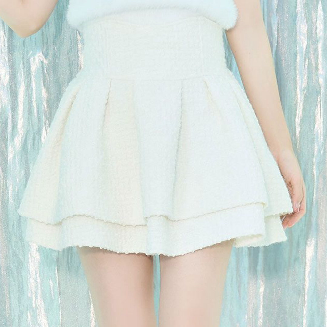 michellMacaron(ミシェルマカロン)の◾️美脚ホワイトツイードスカート◾️ レディースのスカート(ミニスカート)の商品写真