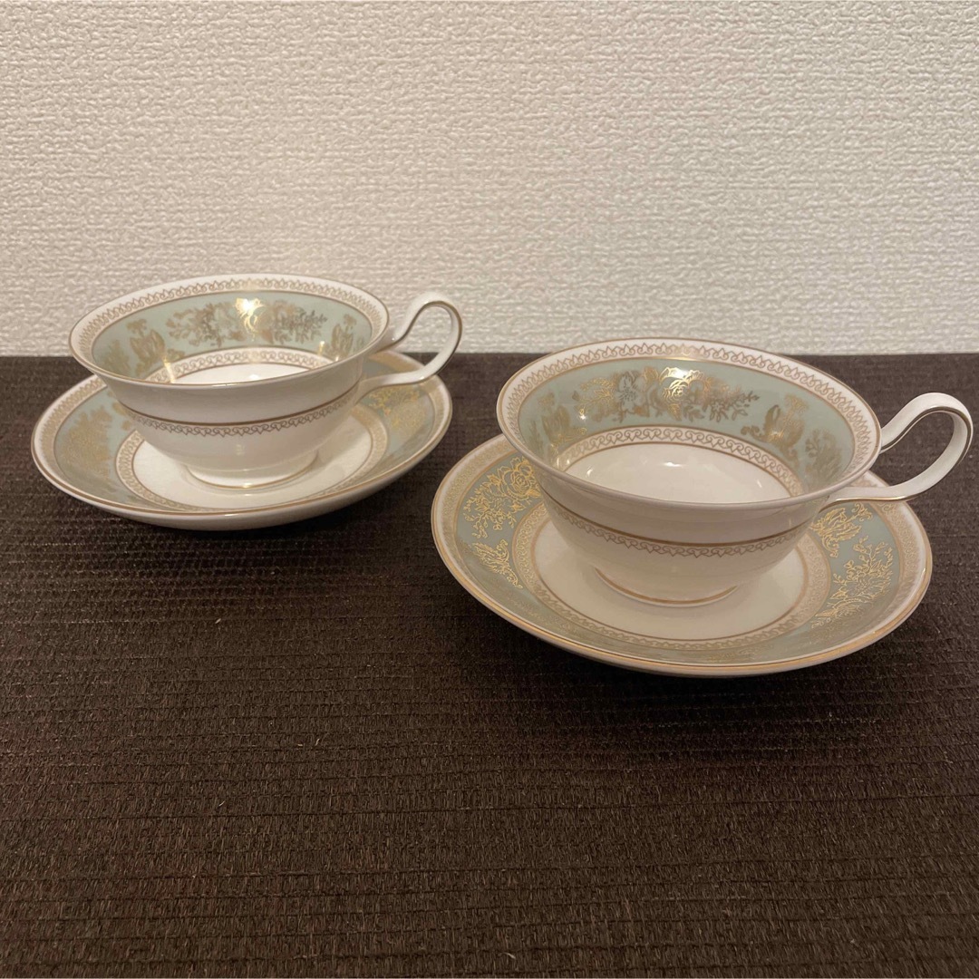 WEDGWOOD(ウェッジウッド)のウェッジウッド　コロンビア　セージグリーン　ピオニー　カップ&ソーサー インテリア/住まい/日用品のキッチン/食器(グラス/カップ)の商品写真