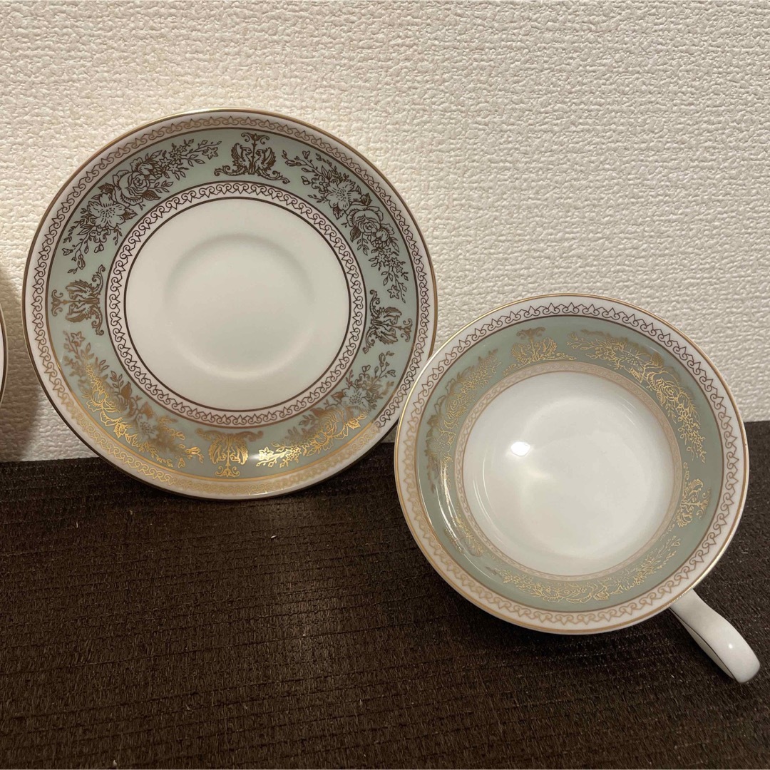 WEDGWOOD(ウェッジウッド)のウェッジウッド　コロンビア　セージグリーン　ピオニー　カップ&ソーサー インテリア/住まい/日用品のキッチン/食器(グラス/カップ)の商品写真