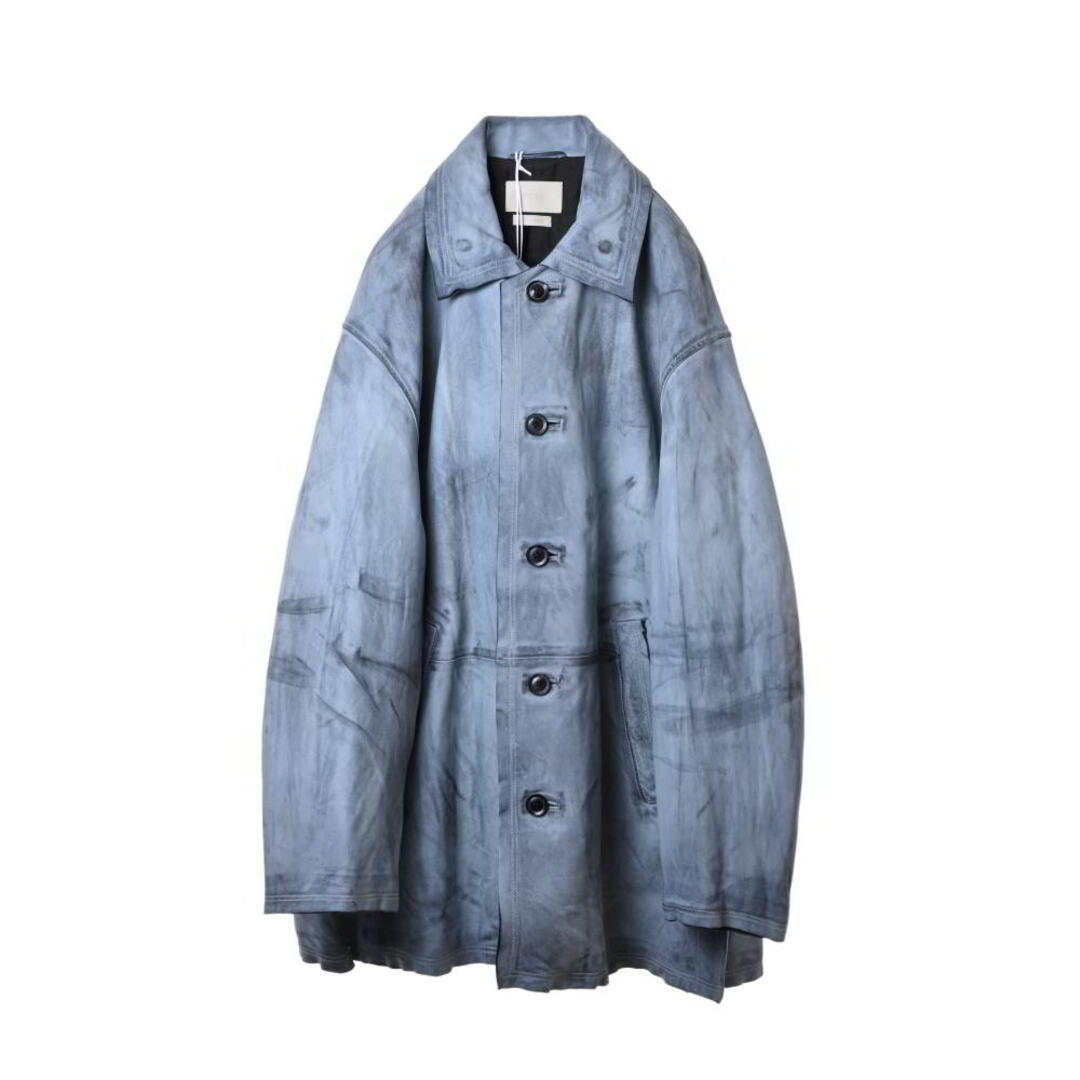 YOKE カットオフ レザー コート メンズのジャケット/アウター(ステンカラーコート)の商品写真
