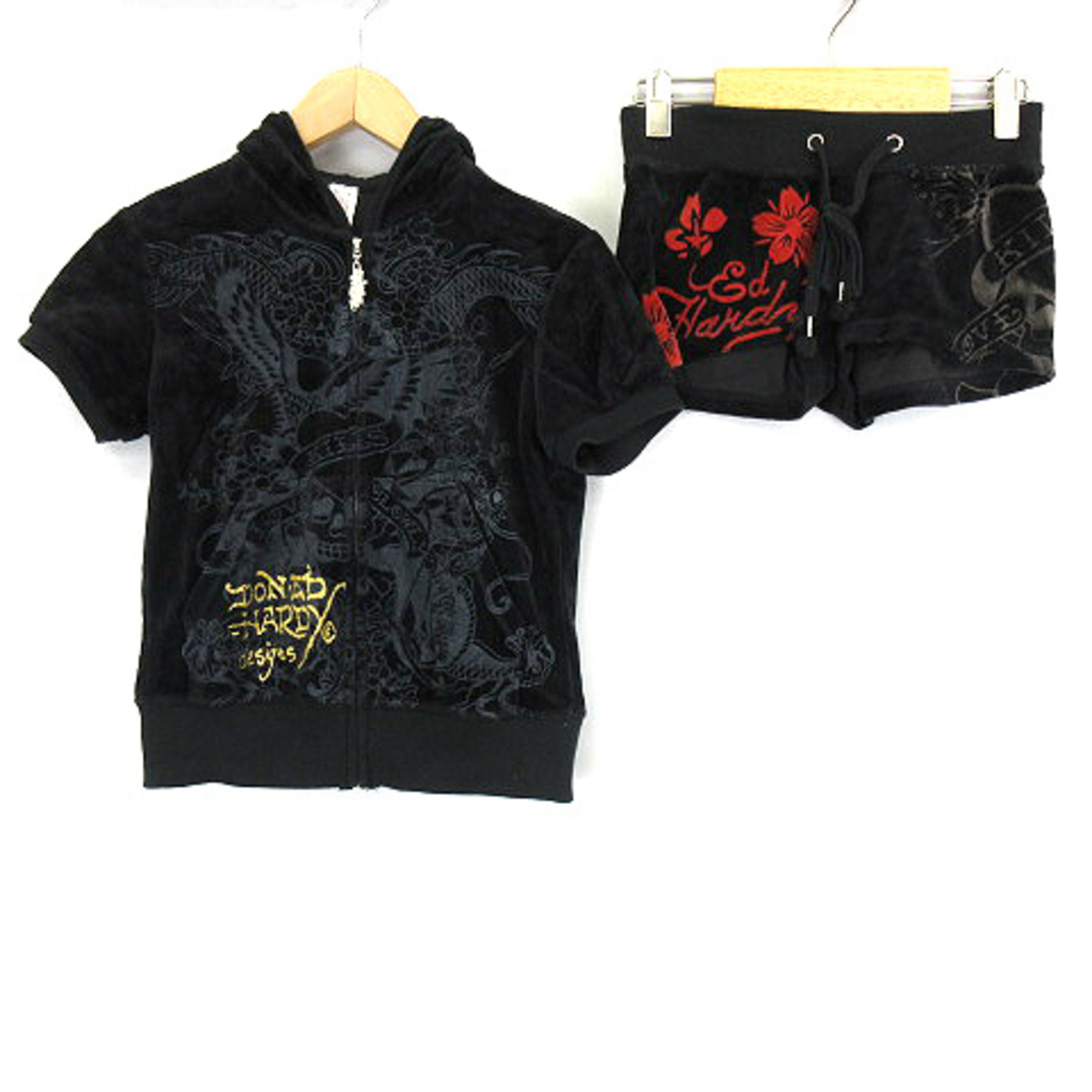 Ed Hardy - エドハーディー 半袖 ベロア ジャケット ショート Ed Hardy - エドハーディー 半袖 ベロア ジャケット ショート