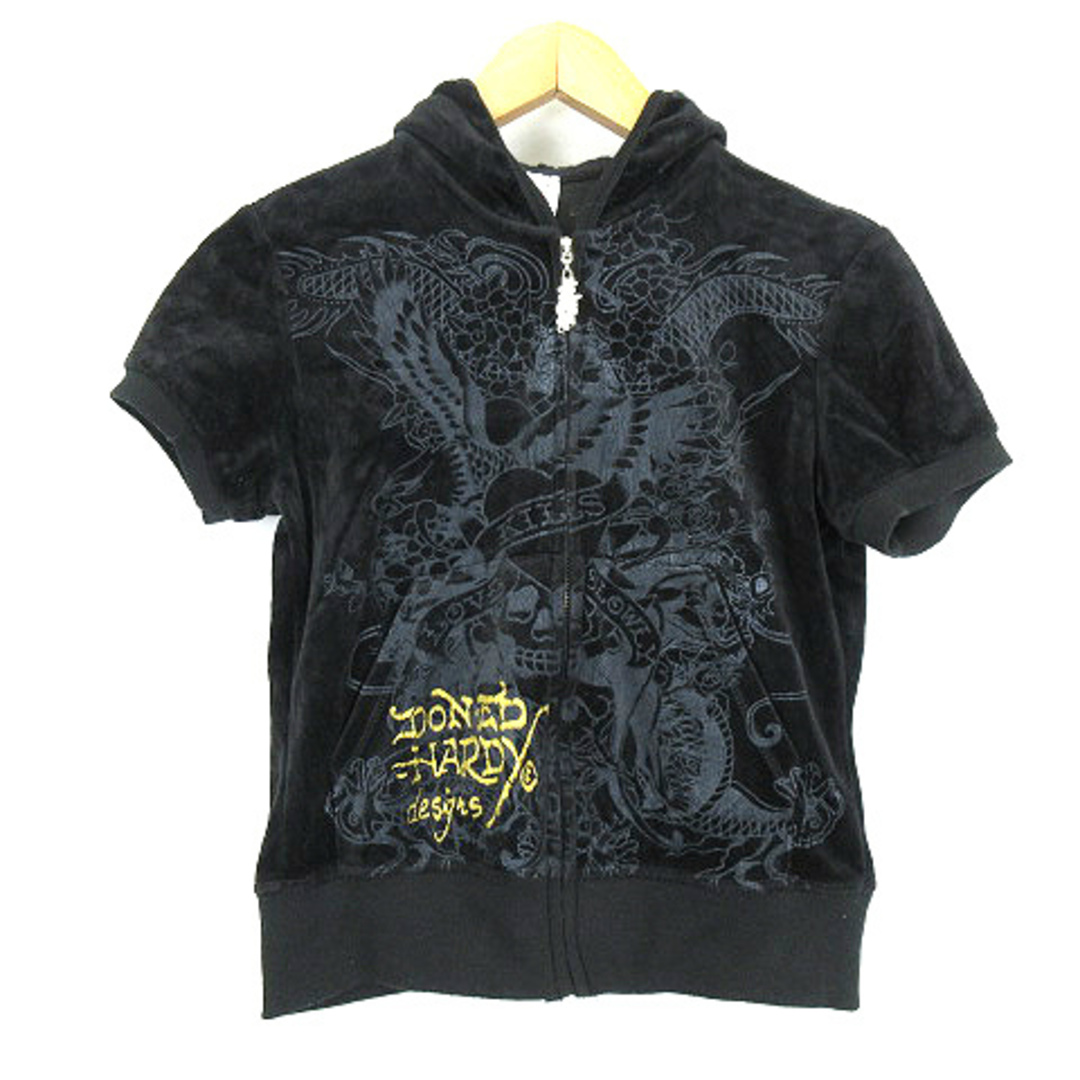 Ed Hardy(エドハーディー)のエドハーディー 半袖  ベロア ジャケット ショートパンツ セットアップ M レディースのレディース その他(その他)の商品写真