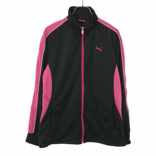 プーマ(PUMA)のプーマ 長袖 スポーツジャケット L ブラック×ピンク PUMA レディース 古着 【240301】(その他)