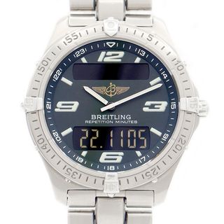 ブライトリング(BREITLING)の電池交換済 BREITLING ブライトリング エアロスペース アラーム デュアルタイム チタニウム クロノグラフ E65062/E656F32PT デイデイト グレー Ti チタン メンズ アナログ デジタル デジアナ クォーツ【6ヶ月保証】【腕時計】【中古】(腕時計(アナログ))