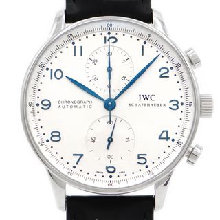 インターナショナルウォッチカンパニー(IWC)の内部点検済 IWC インターナショナルウォッチカンパニー ポルトギーゼ クロノグラフ IW371417 白 ホワイト SS ステンレス 純正尾錠 メンズ 自動巻き 【6ヶ月保証】【腕時計】【中古】(腕時計(アナログ))