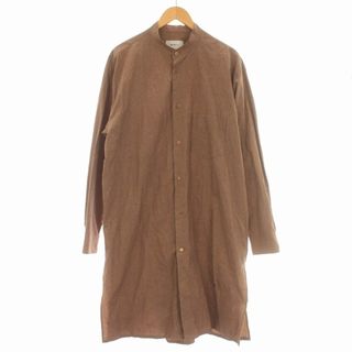 アザー(other)のWEWILL BANDCOLLARSHIRT バンドカラーシャツ 長袖 3 茶(シャツ)