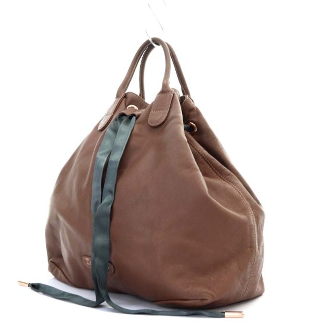 repetto(レペット)のレペット アラベスク トートバッグ ハンドバッグ リボン 巾着 レザー 茶色 レディースのバッグ(トートバッグ)の商品写真