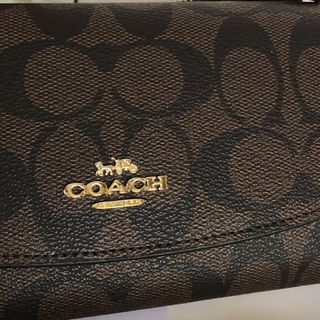 COACH - 新品未使用 COACHコーチ長財布 折り長財布 エンベロープ黒茶色