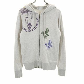 ヒステリックグラマー(HYSTERIC GLAMOUR)のヒステリックグラマー 日本製 長袖 ジップパーカー F グレー系 HYSTERIC GLAMOUR レディース 古着 【240301】(パーカー)