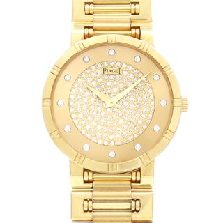 ピアジェ(PIAGET)の電池交換済 PIAGET ピアジェ ダンサー 84023K81N 12Pダイヤ パヴェダイヤ K18YG イエローゴールド メンズ クォーツ 【6ヶ月保証】【腕時計】【中古】(腕時計(アナログ))