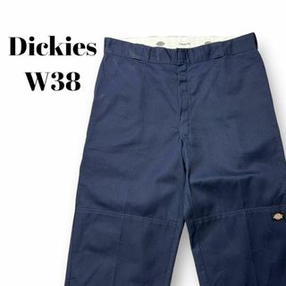 ディッキーズ(Dickies)のダブルニー　Dickies　ワークパンツ　古着　ネイビー　W38　ビッグサイズ(ワークパンツ/カーゴパンツ)