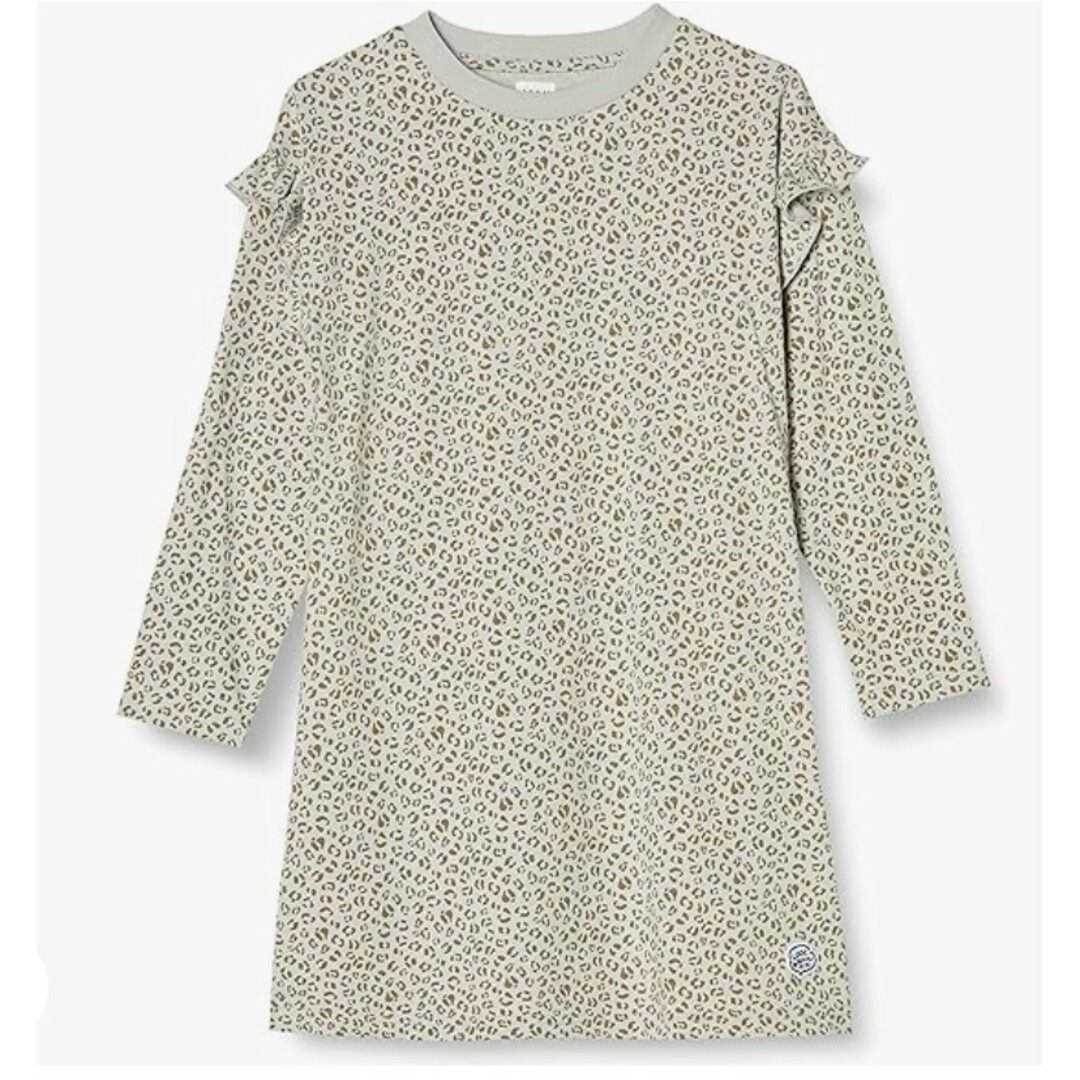 ☆ BEAMS  ビームス レオパード ヒョウ柄 長袖 ワンピース 130 ☆ キッズ/ベビー/マタニティのキッズ服女の子用(90cm~)(ワンピース)の商品写真