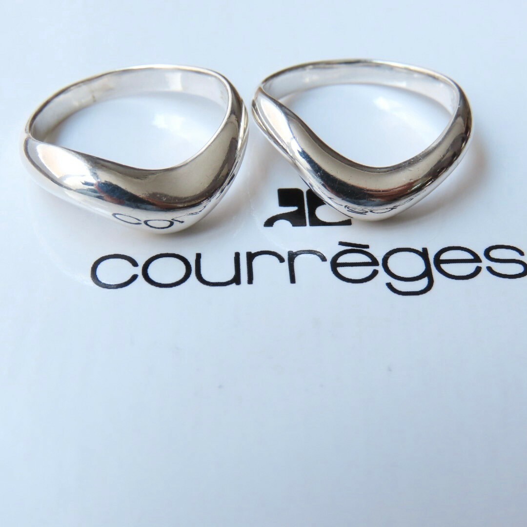 Courreges(クレージュ)のクレージュ　シルバー リング　2つセット　silver  指輪 レディースのアクセサリー(リング(指輪))の商品写真