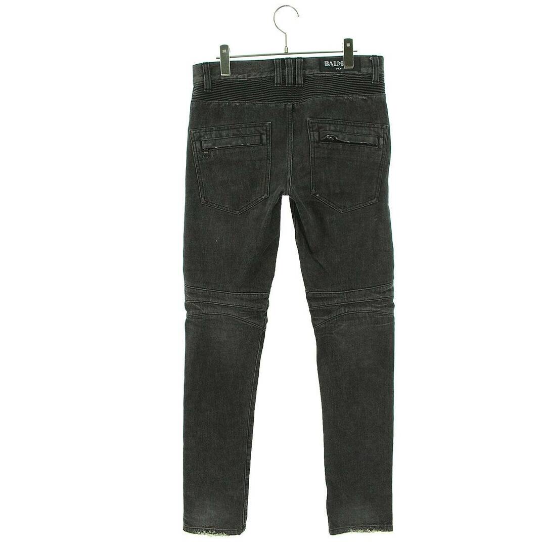 BALMAIN - バルマン T500 B983 クラッシュ加工バイカーデニム BALMAIN - バルマン T500 B983 クラッシュ加工バイカーデニム