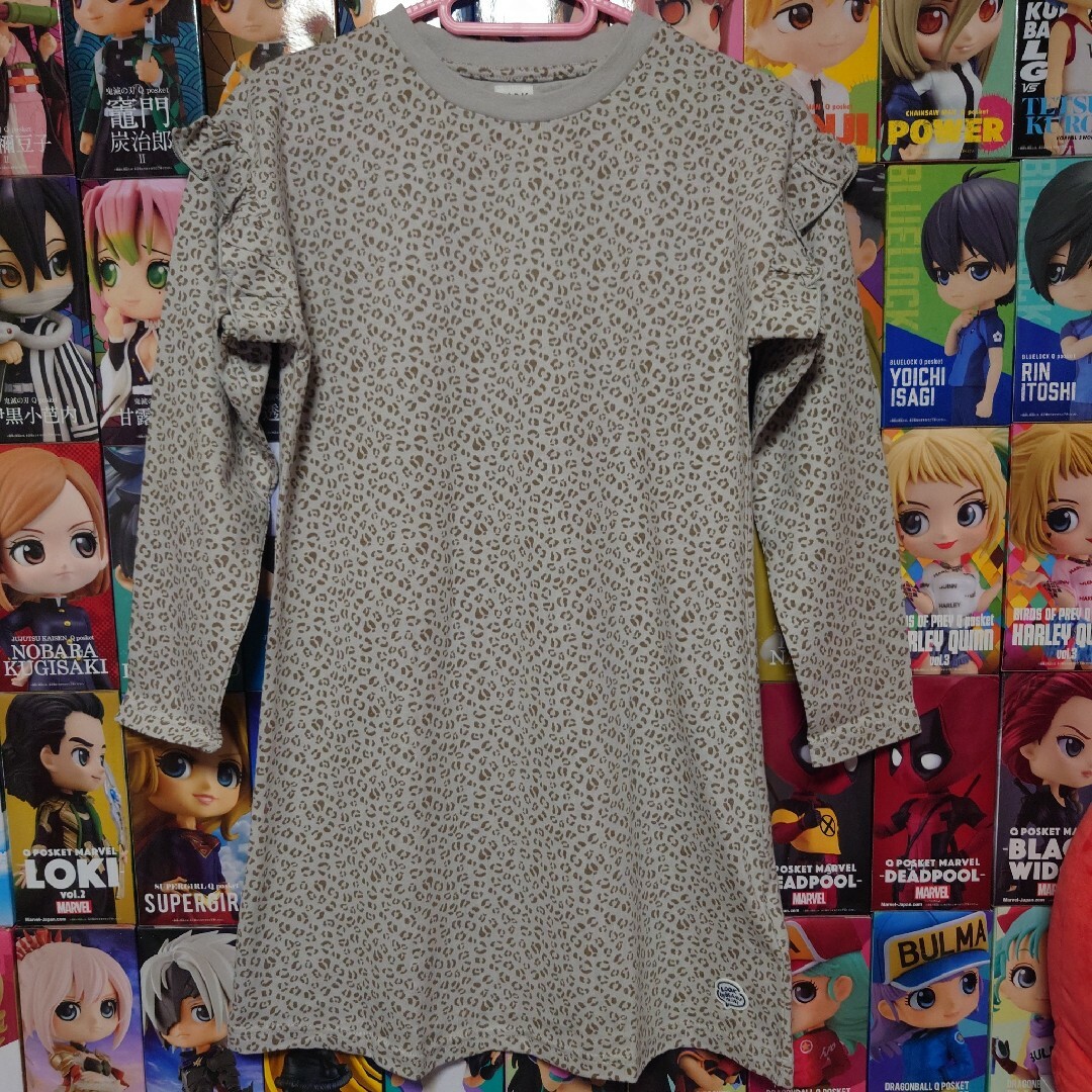 ☆ BEAMS  ビームス レオパード ヒョウ柄 長袖 ワンピース 130 ☆ キッズ/ベビー/マタニティのキッズ服女の子用(90cm~)(ワンピース)の商品写真