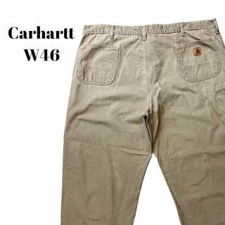 カーハート(carhartt)の希少サイズ　Carhartt　カーハート　ワークパンツ　古着　ベージュ　W46(ワークパンツ/カーゴパンツ)