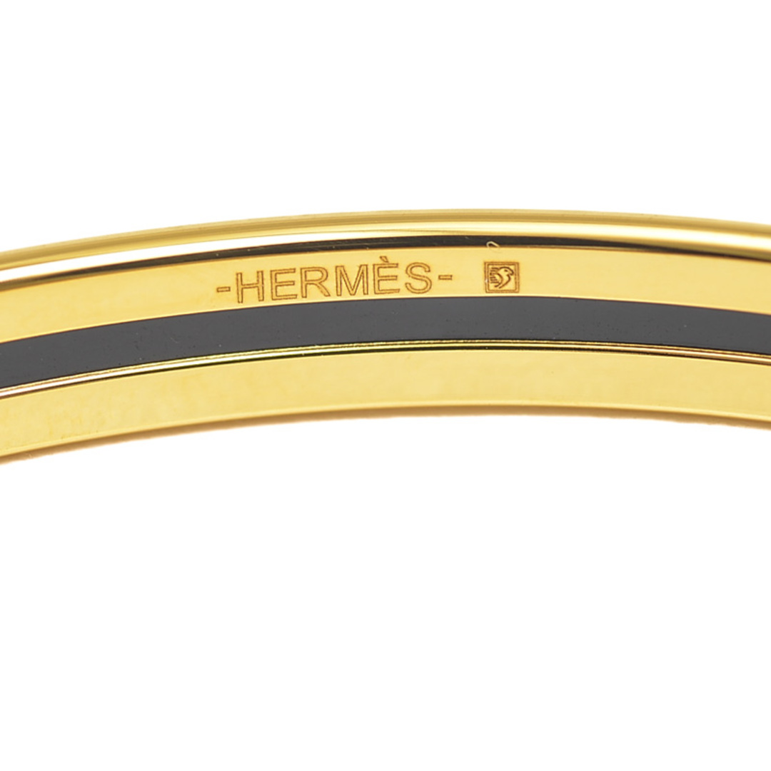 Hermes(エルメス)のエルメス エナメルブレスレット バングル カルトアジュエ ゴールド/ブラック レディースのアクセサリー(ブレスレット/バングル)の商品写真