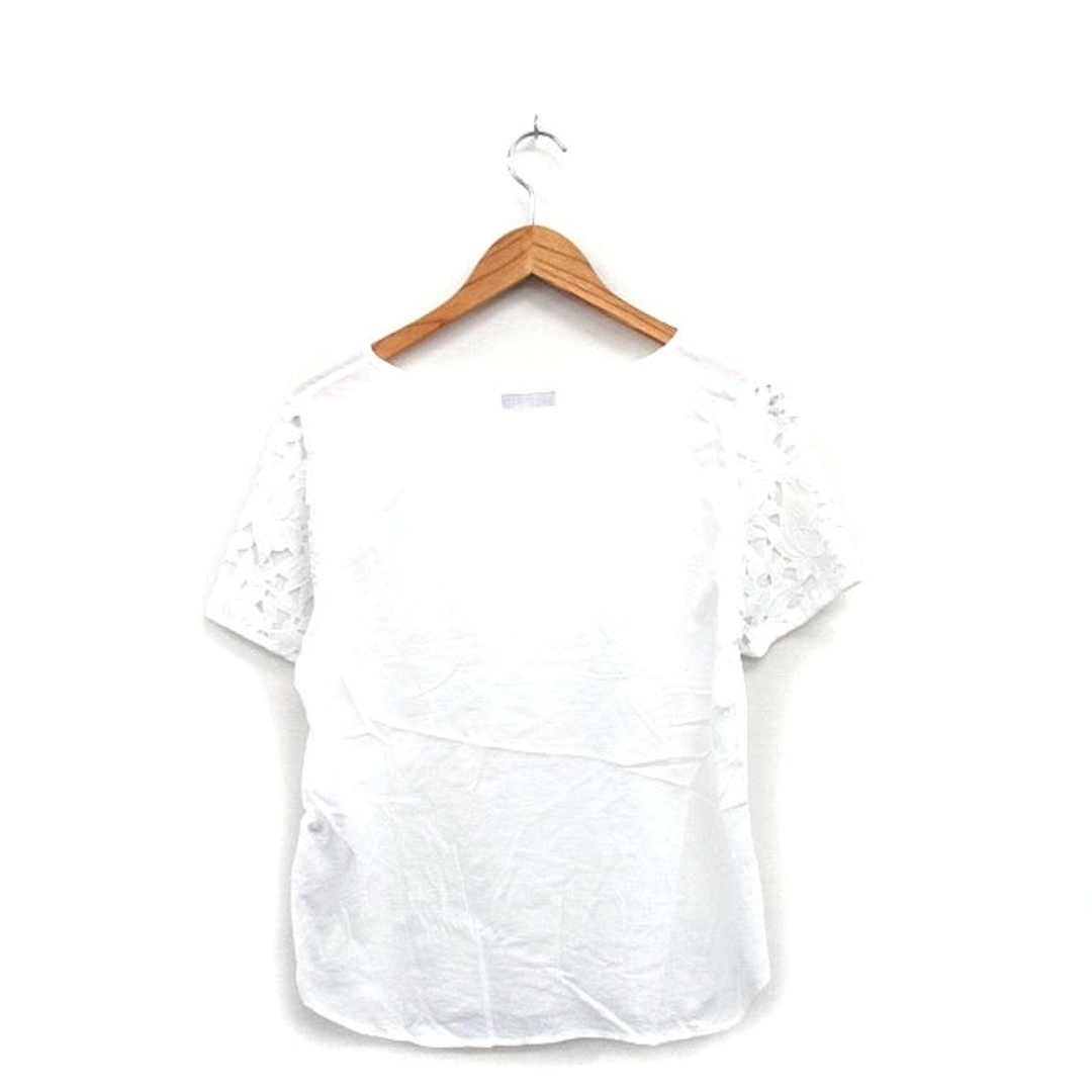 INED(イネド)のイネド INED カットソー Tシャツ 半袖 コットン シンプル 9 ホワイト レディースのトップス(カットソー(半袖/袖なし))の商品写真