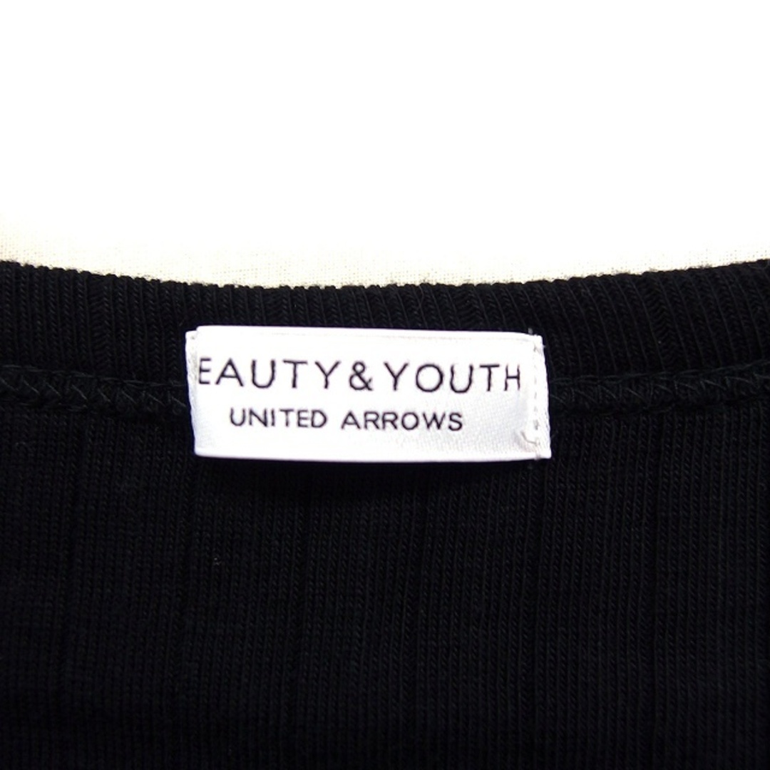 BEAUTY&YOUTH UNITED ARROWS(ビューティアンドユースユナイテッドアローズ)のユナイテッドアローズ ビューティー&ユース ノースリーブ カットソー リブ 黒 レディースのトップス(カットソー(半袖/袖なし))の商品写真