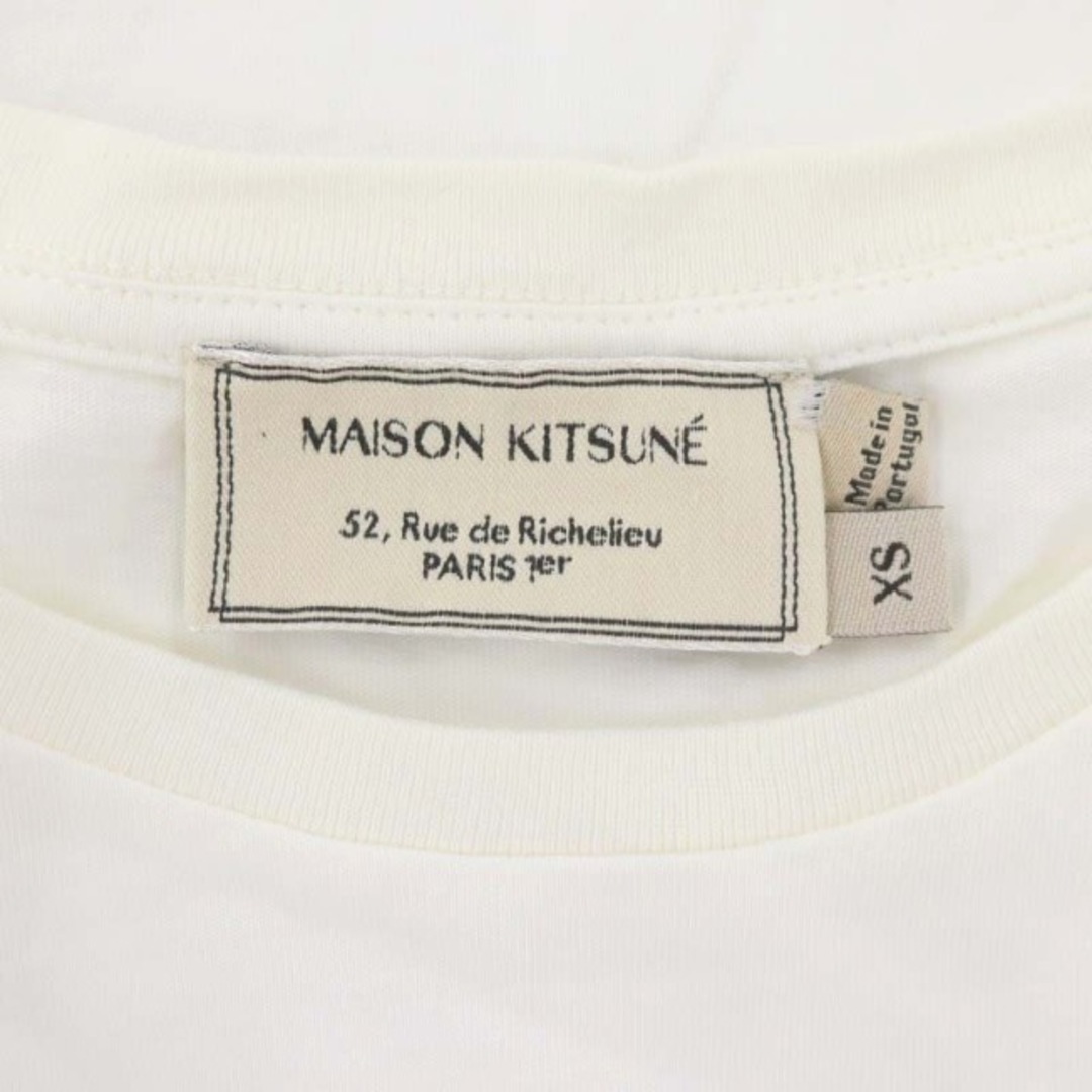 MAISON KITSUNE'(メゾンキツネ)のメゾンキツネ ロゴプリント 半袖カットソー Tシャツ XS 白 ホワイト レディースのトップス(カットソー(半袖/袖なし))の商品写真