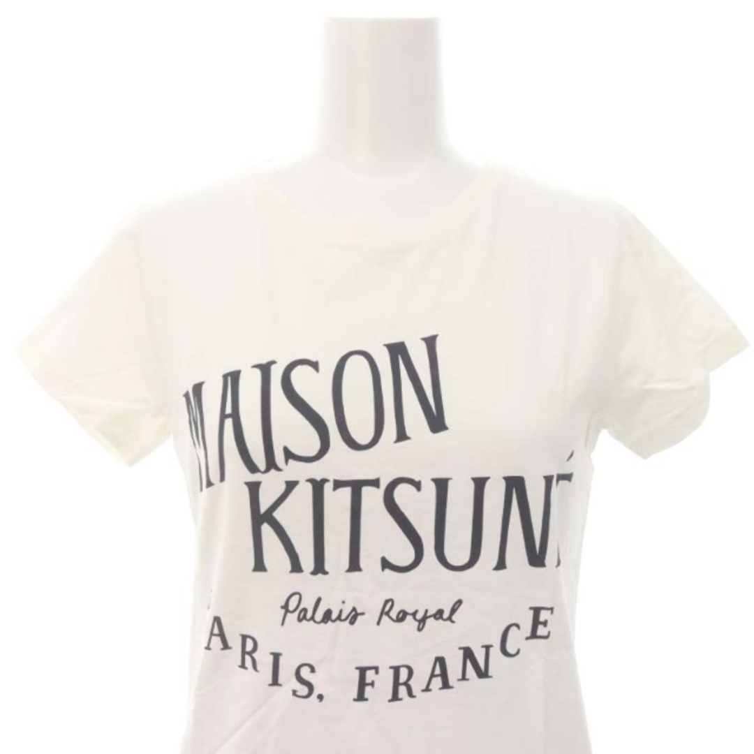 MAISON KITSUNE'(メゾンキツネ)のメゾンキツネ ロゴプリント 半袖カットソー Tシャツ XS 白 ホワイト レディースのトップス(カットソー(半袖/袖なし))の商品写真