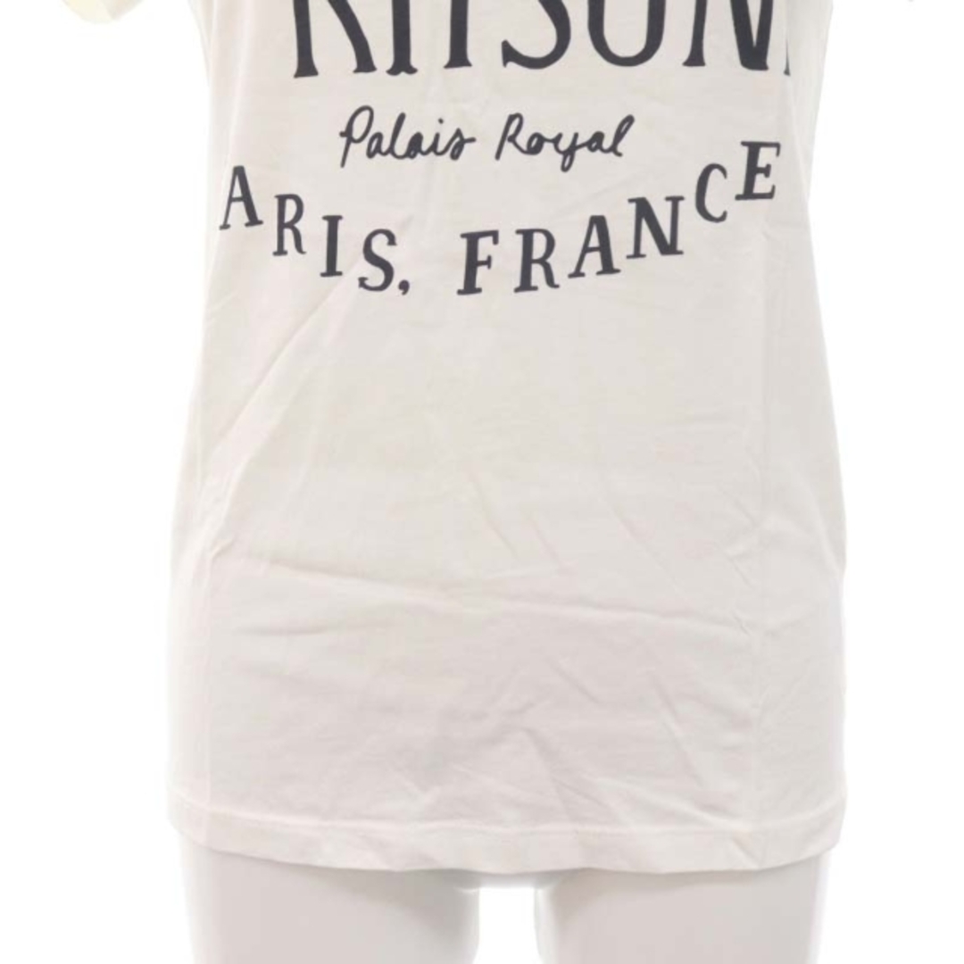 MAISON KITSUNE'(メゾンキツネ)のメゾンキツネ ロゴプリント 半袖カットソー Tシャツ XS 白 ホワイト レディースのトップス(カットソー(半袖/袖なし))の商品写真