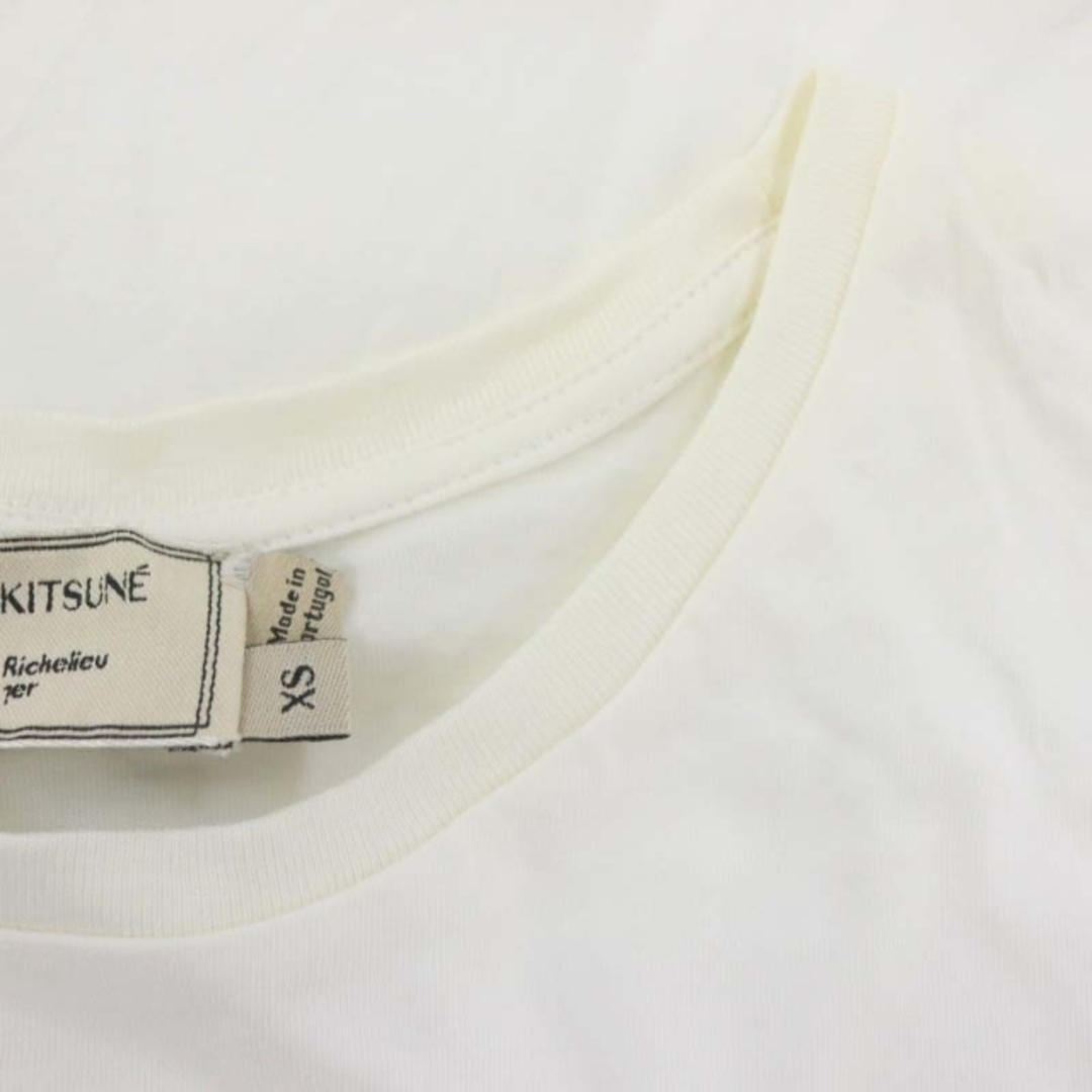 MAISON KITSUNE'(メゾンキツネ)のメゾンキツネ ロゴプリント 半袖カットソー Tシャツ XS 白 ホワイト レディースのトップス(カットソー(半袖/袖なし))の商品写真