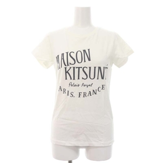 メゾンキツネ(MAISON KITSUNE')のメゾンキツネ ロゴプリント 半袖カットソー Tシャツ XS 白 ホワイト(カットソー(半袖/袖なし))