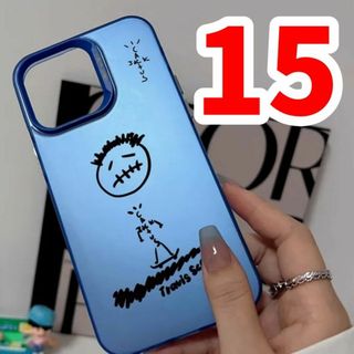 Travis Scott シルクiPhoneケース 15 ブルー(iPhoneケース)