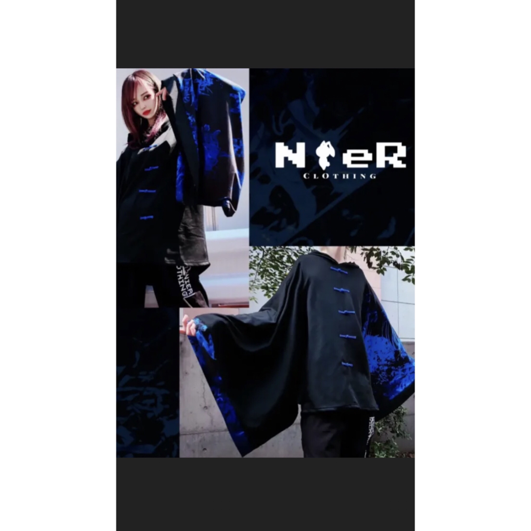 NieR STRETCH PURROVER 着物風袖FAKE チャイナボタン付き レディースのジャケット/アウター(ポンチョ)の商品写真