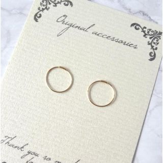18金　極小ミニフープピアス　18K ete agete nojess 好きへ(ピアス)