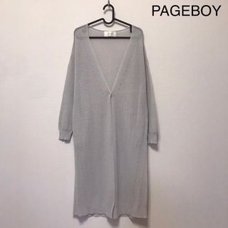 ページボーイ(PAGEBOY)のalicia PAGEBOY ページボーイ ロングカーディガン グレー(カーディガン)