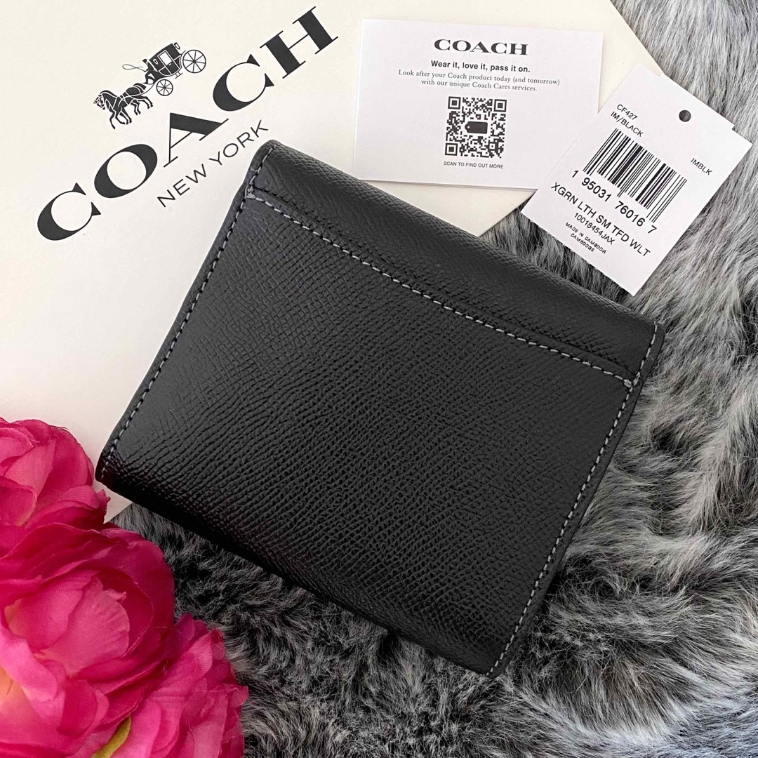 COACH - 新品☆COACH 折り財布 メンズ ブラック レザー 折り財布