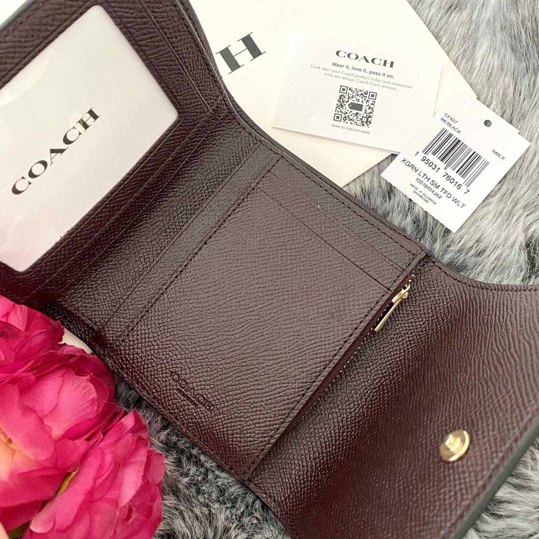 COACH(コーチ)の新品☆COACH 折り財布　メンズ ブラック レザー 折り財布 メンズのファッション小物(折り財布)の商品写真