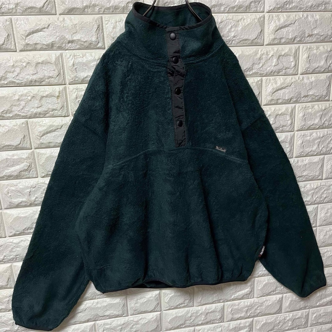 WOOLRICH(ウールリッチ)の【WOOLRICH】ウールリッチ ボタンフリース スナップTタイプ 深緑 メンズのジャケット/アウター(ブルゾン)の商品写真