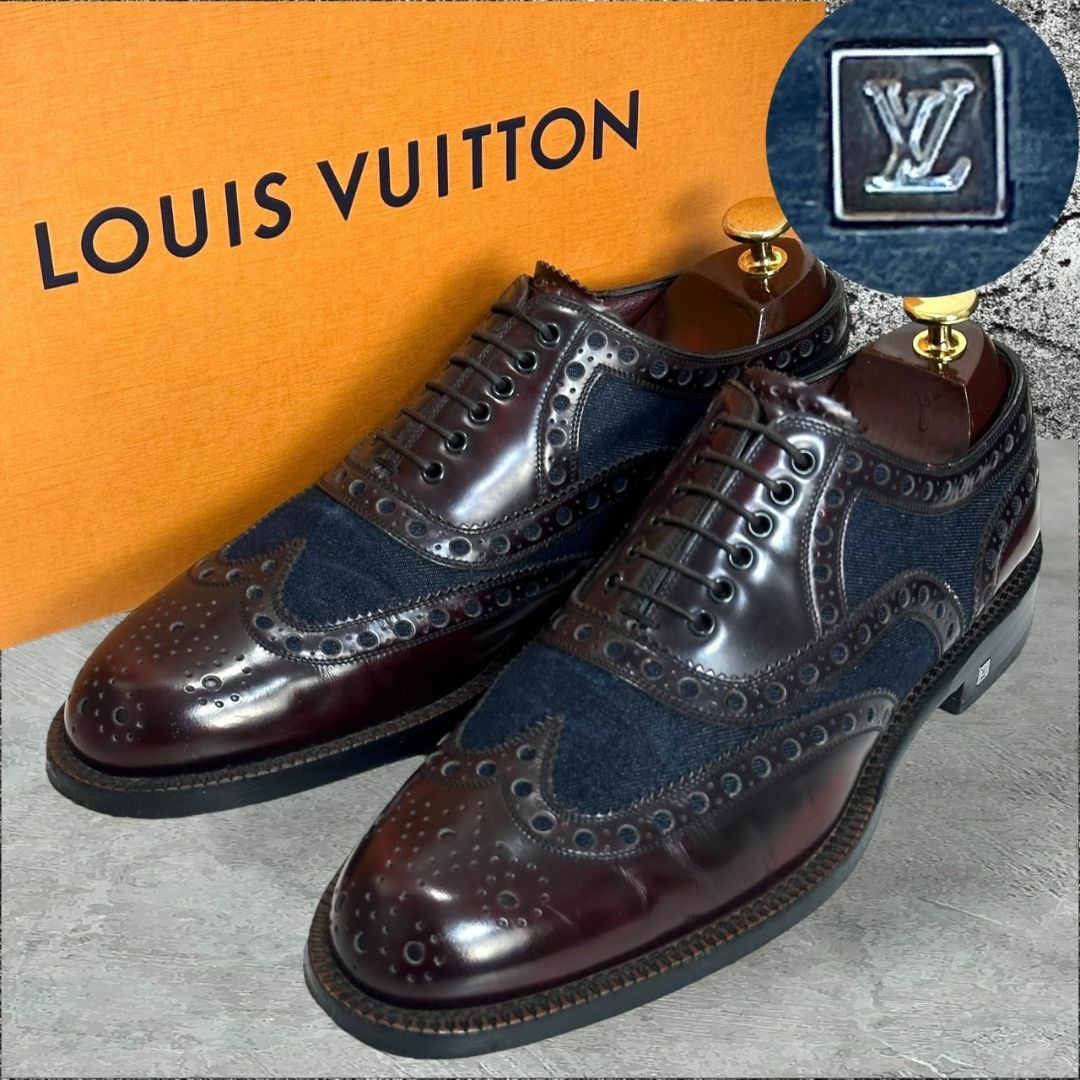 LOUIS VUITTON(ルイヴィトン)の☆美品☆ルイヴィトン デニム レザー ドレスシューズ ビジネスシューズ 革靴 メンズの靴/シューズ(ドレス/ビジネス)の商品写真