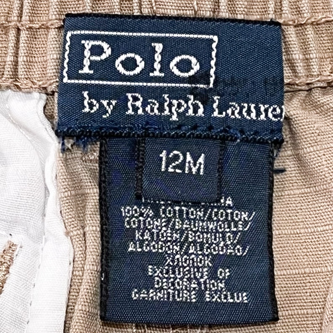 POLO RALPH LAUREN(ポロラルフローレン)の美品♡ポロラルフローレン　キッズショートパンツ　サイドポケット　ベージュ　12M キッズ/ベビー/マタニティのベビー服(~85cm)(パンツ)の商品写真