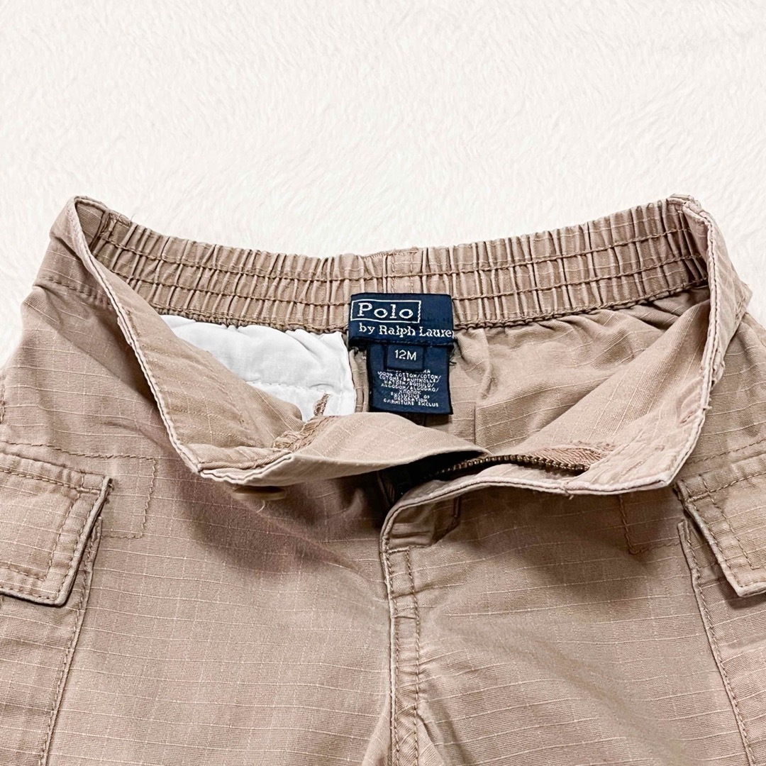 POLO RALPH LAUREN(ポロラルフローレン)の美品♡ポロラルフローレン　キッズショートパンツ　サイドポケット　ベージュ　12M キッズ/ベビー/マタニティのベビー服(~85cm)(パンツ)の商品写真
