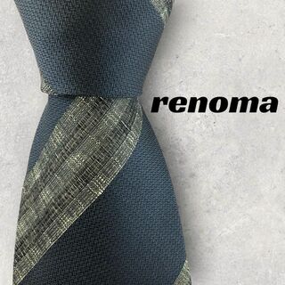 レノマ(RENOMA)の【5862】美品！レノマ　ネクタイ　ネイビー系　ストライプ(ネクタイ)
