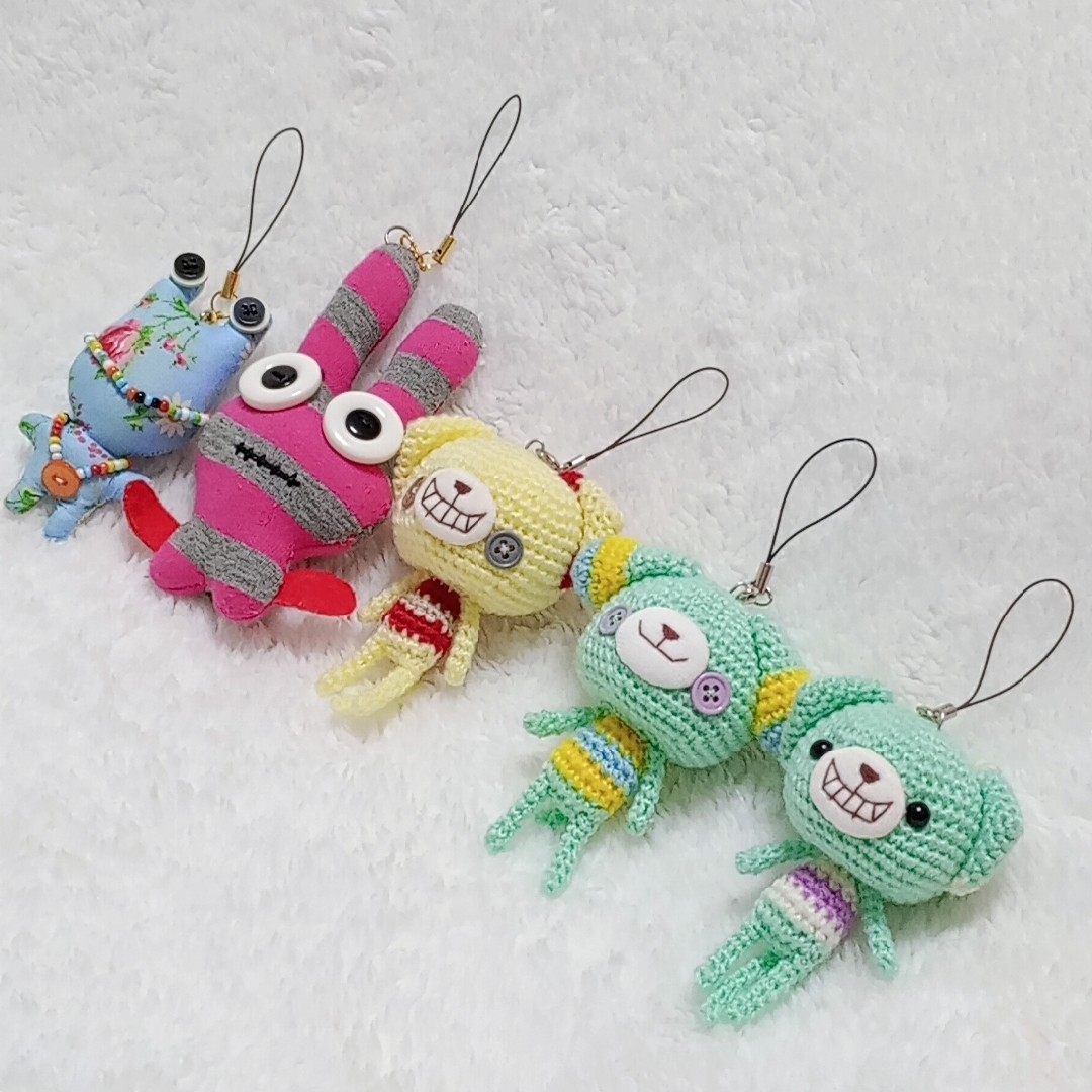 編みぐるみ セット うさぎ ハンドメイド ストラップ 毛糸 くま 編みぐるみ セット うさぎ ハンドメイド ストラップ 毛糸 くま