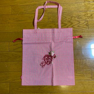 ピンクハウス(PINK HOUSE)のピンクハウス❤️ギンガムチェックのトートバッグロゴ＆薔薇柄の刺繍が入ってます❤️(トートバッグ)