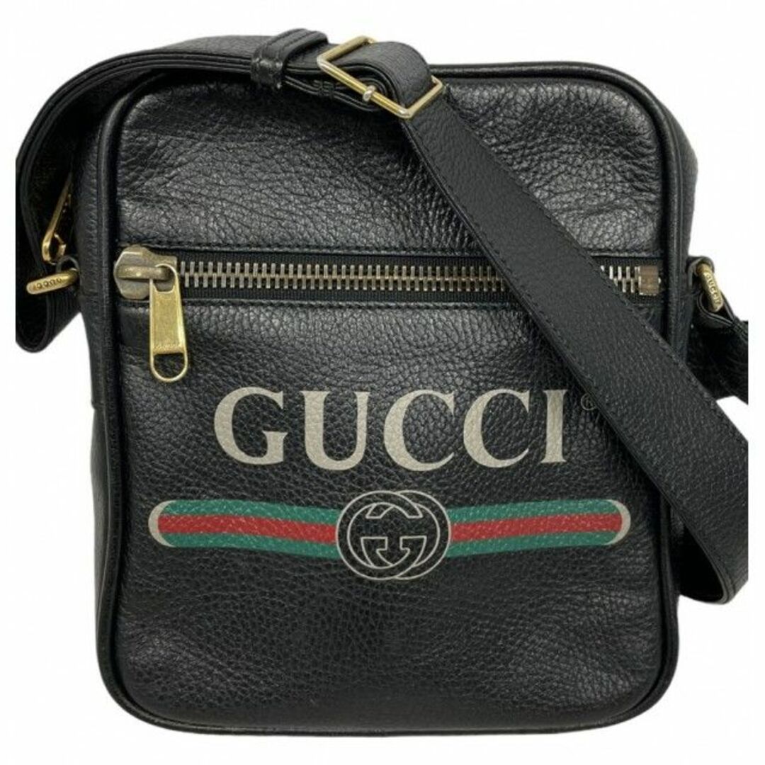 Gucci(グッチ)のグッチ グッチプリント ショルダーバッグ ポートフォリオ ブラック 黒 メンズ メンズのバッグ(ショルダーバッグ)の商品写真