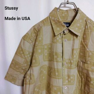 ステューシー(STUSSY)の【レア、USA製】古着　STUSSY　半袖シャツ　サイコロ　ダイス　薄手(シャツ)