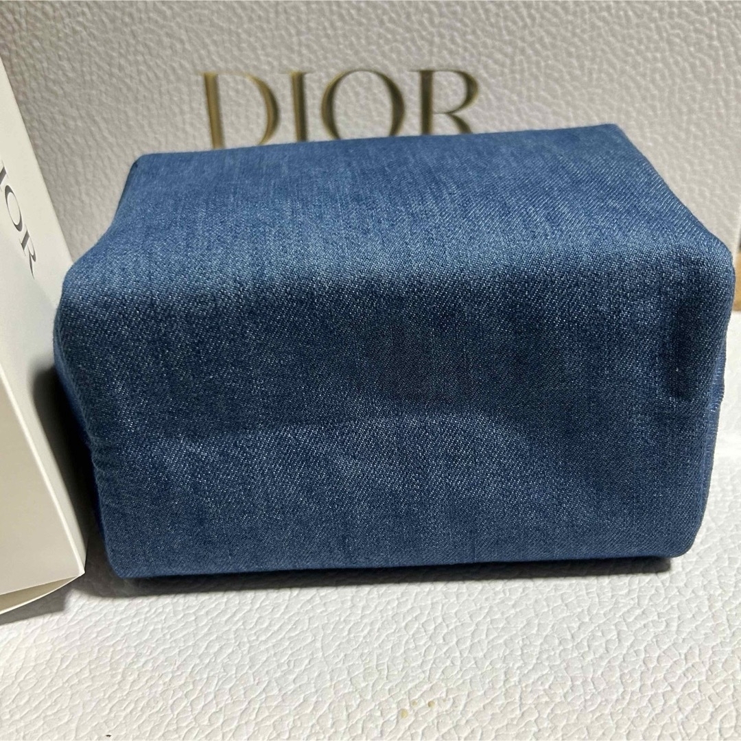 Dior - ディオール ノベルティ ポーチ デニム ブルー スクエア Dior - ディオール ノベルティ ポーチ デニム ブルー スクエア