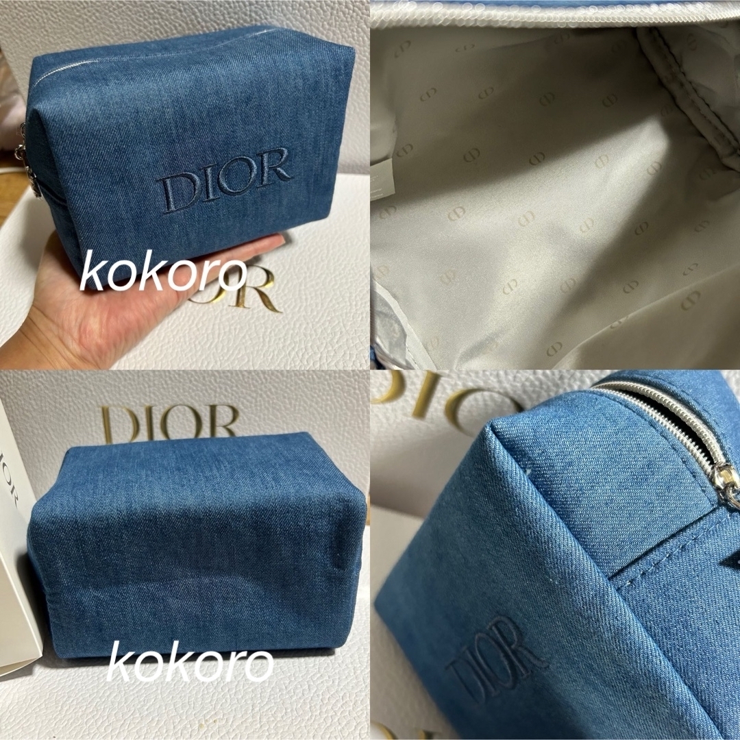 Dior - ディオール ノベルティ ポーチ デニム ブルー スクエア Dior - ディオール ノベルティ ポーチ デニム ブルー スクエア