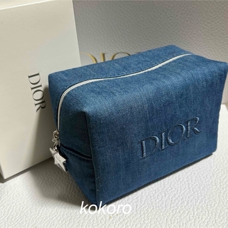 ディオール(Dior)のディオール ノベルティ ポーチ デニム ブルー スクエア 2024 限定 最新(ポーチ)