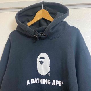 アベイシングエイプ(A BATHING APE)のアベイシングエイプ スウェットパーカー Lサイズ ブラック 両面プリント(パーカー)