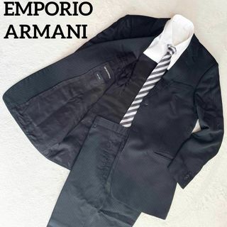 エンポリオアルマーニ(Emporio Armani)の【大きめサイズ✨】エンポリオアルマーニ☆セットアップ☆XLサイズ☆黒☆ストライプ(セットアップ)