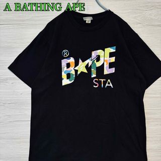 アベイシングエイプ(A BATHING APE)の【希少デザイン】アベイシングエイプ　Tシャツ　Lサイズ　両面デザイン　入手困難(Tシャツ/カットソー(半袖/袖なし))