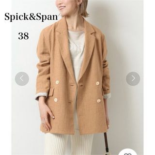 Spick & Span - スピックアンドスパン　リネンダブルブレストジャケット ベージュ　38  ダブル